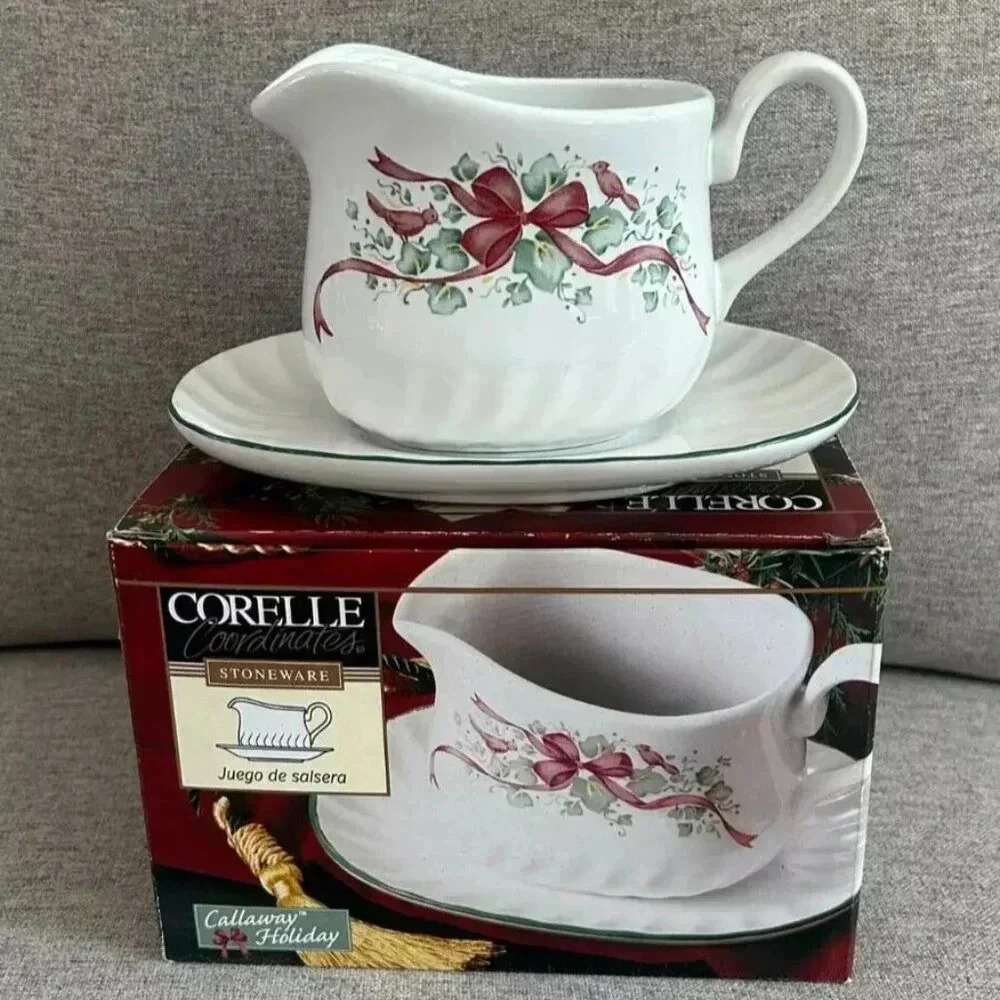 Corelle Coordinates 2pc Gravy Boat & Saucer - Callaway Holiday Collection